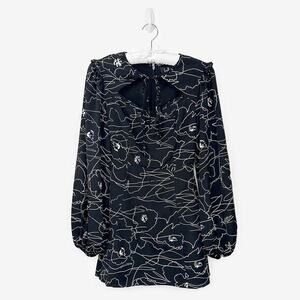 Lulus Chic It Out Mini Dress Size S Black Printed Floral Soft Glam Girlcore Edgy